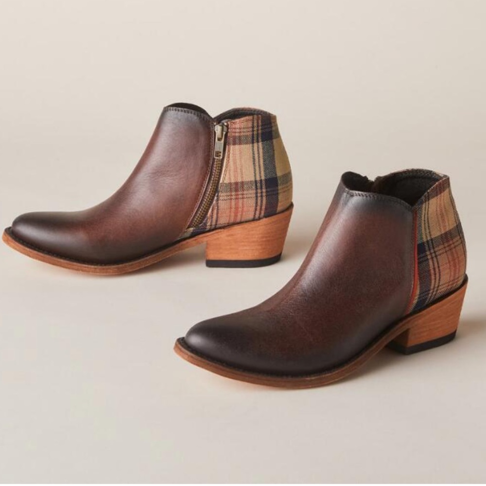 LIBERTY Black Sally Plaid Boots ~ brand new!